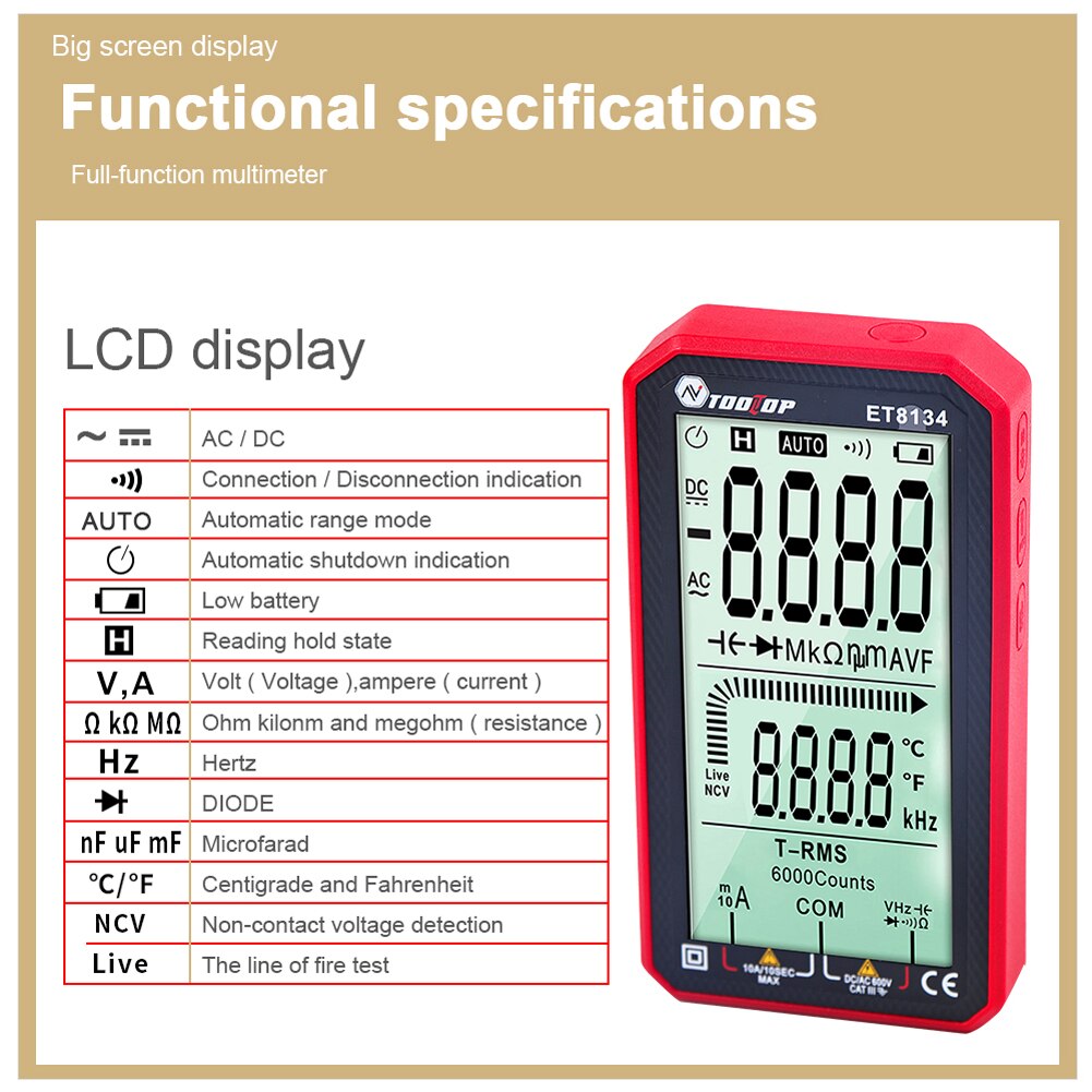 Digital LCD Screen Portable Voltage Tester