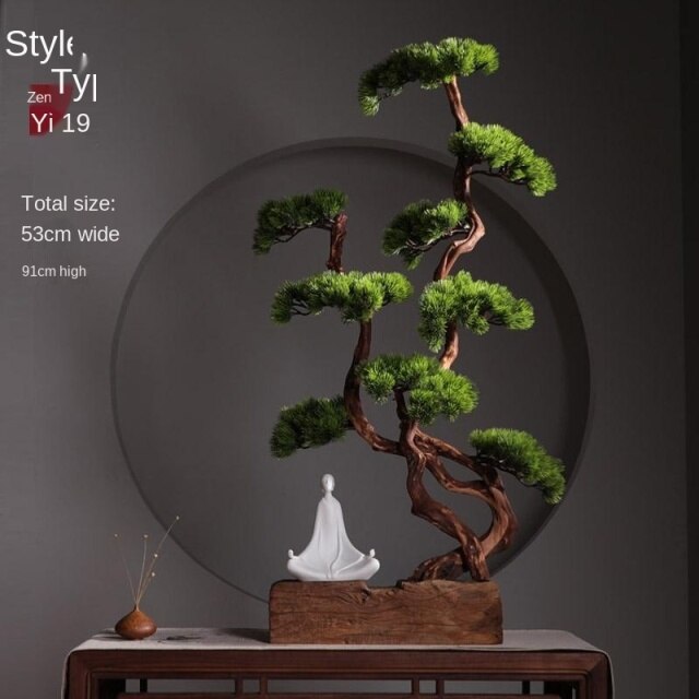 Chinese Zen Root Carving Landscape Home Decor