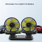 Car Dashboard Double USB Cooling Fan