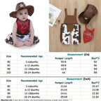Baby Cowboy Hat+Bodysuit+Scarf Outfit Suit