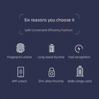Fingerprint Auto USB Rechargeable Lock