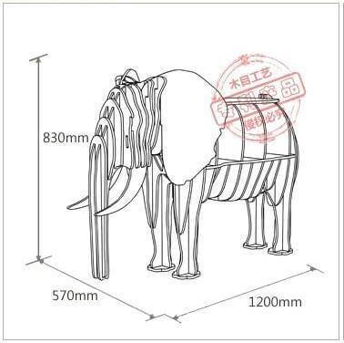 High-end European Style Wood Elephant Furniture Book Shelf