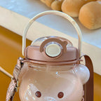 Cute Bear Built-in Straw Water Bottle