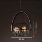 Vintage Iron Retro Fan Ceiling Droplight Chandelier Lamp