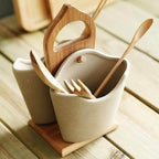2pcs Japan Style Ceramic Silverware Container