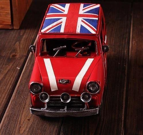 Vintage British Metal Iron Antique Shabby Car