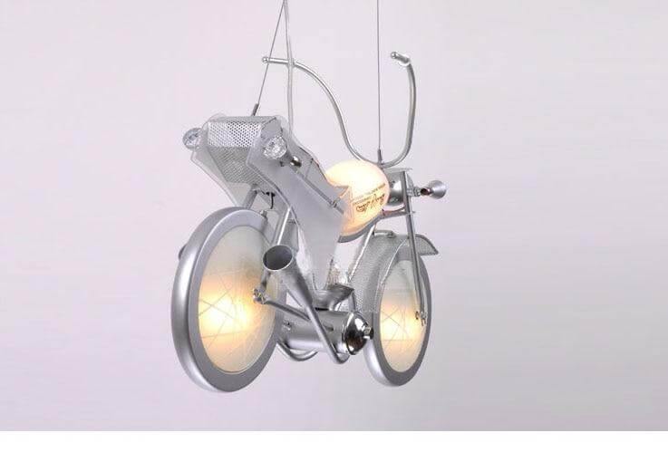 Modern Aluminum Glass Motorcycle Chandelier