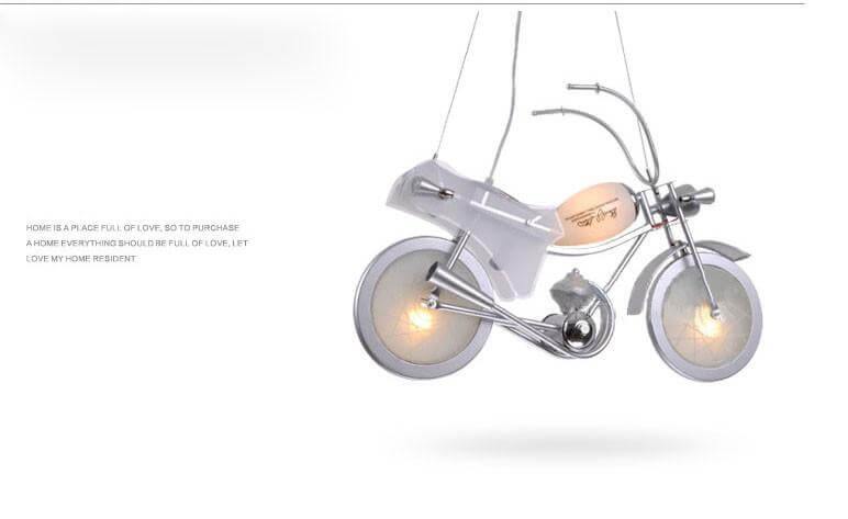 Modern Aluminum Glass Motorcycle Chandelier