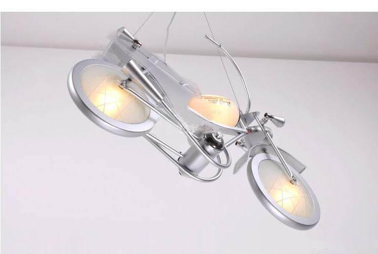 Modern Aluminum Glass Motorcycle Chandelier