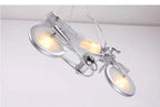 Modern Aluminum Glass Motorcycle Chandelier