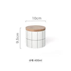 Ceramic Bamboo Cover Kitchen Food Container