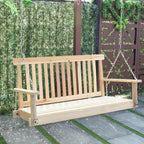 4 FT Natural Wood Garden Swing Bench