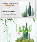 Interior Green Resin Flower Stone Vase for Home Decoration