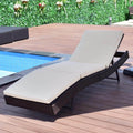 Outdoor Portable Adjustable Patio Sun Bed Pool Wicker Lounge Chair