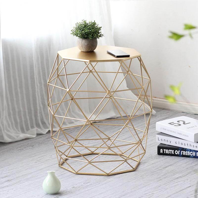 Metal Gold Color End and Side Table