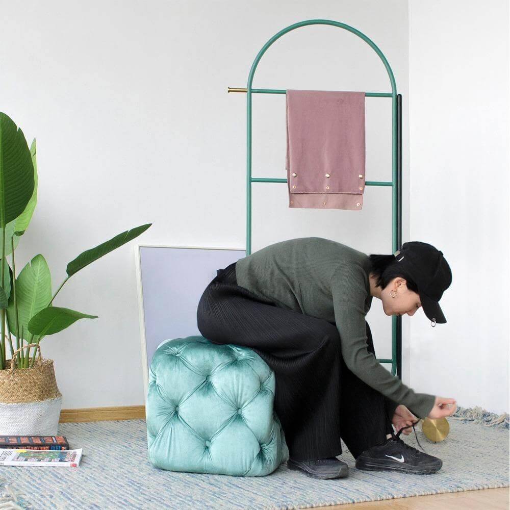 Modern Velvet Ottoman footstool