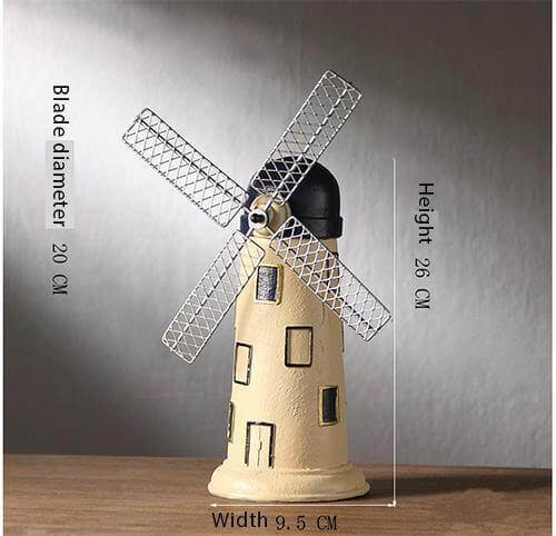 4 Colors Vintage Resin Windmill Ornaments Piggy Banks