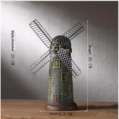 4 Colors Vintage Resin Windmill Ornaments Piggy Banks