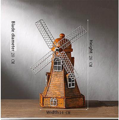 4 Colors Vintage Resin Windmill Ornaments Piggy Banks