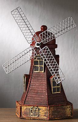 4 Colors Vintage Resin Windmill Ornaments Piggy Banks