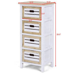 Modern Wooden Bedside Table Nightstand with 4 Drawers