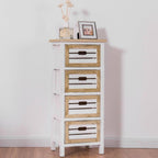 Modern Wooden Bedside Table Nightstand with 4 Drawers