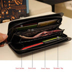 Metal Skull Leather Wallet Purse