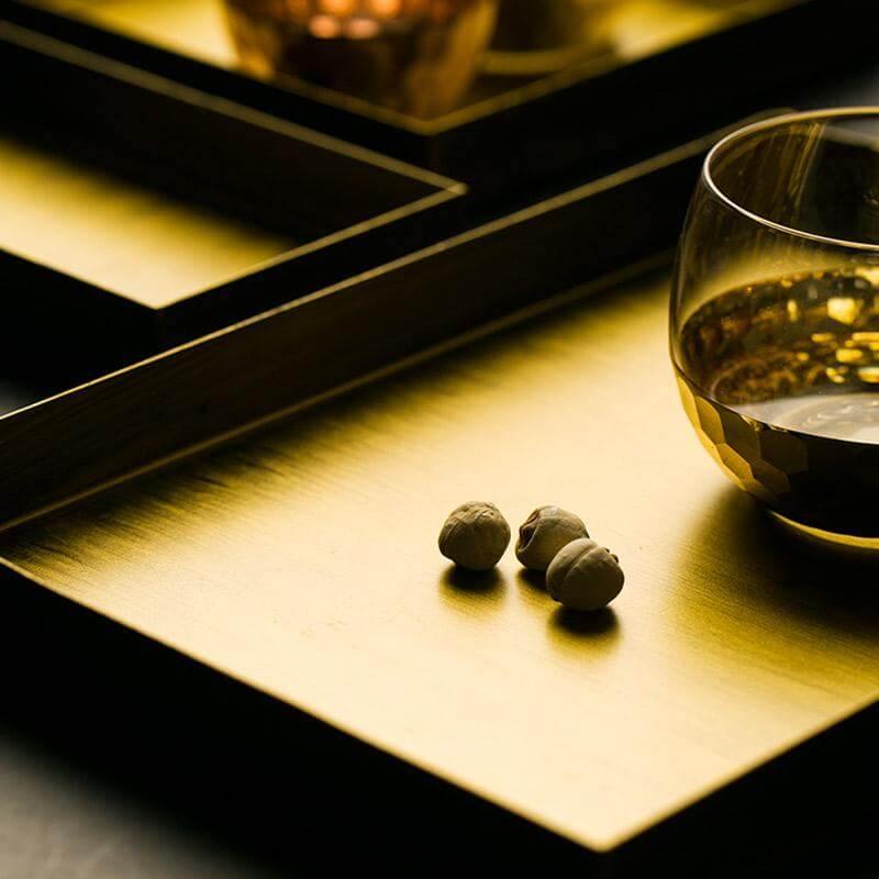 Luxury Gold Color Metal Serving Trays
