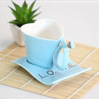 Heart Shaped Cute Ceramic Coffee Mug