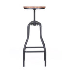 Natural Pinewood Height Adjustable Swivel Bar Stool