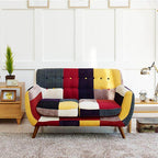 Contemporary Colorful Cute Modern Double Sofa Couch