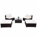 Modern 5 PC Patio Sectional Lounge Furniture