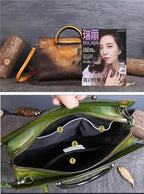 Pure Leather Flower Pattern Cute Women Bags