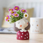 Cute Girl Flowerpot Home Decor Vase