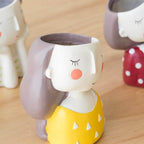Cute Girl Flowerpot Home Decor Vase