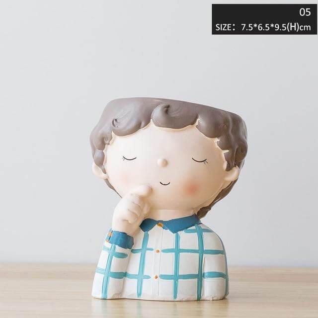 Cute Girl Flowerpot Home Decor Vase