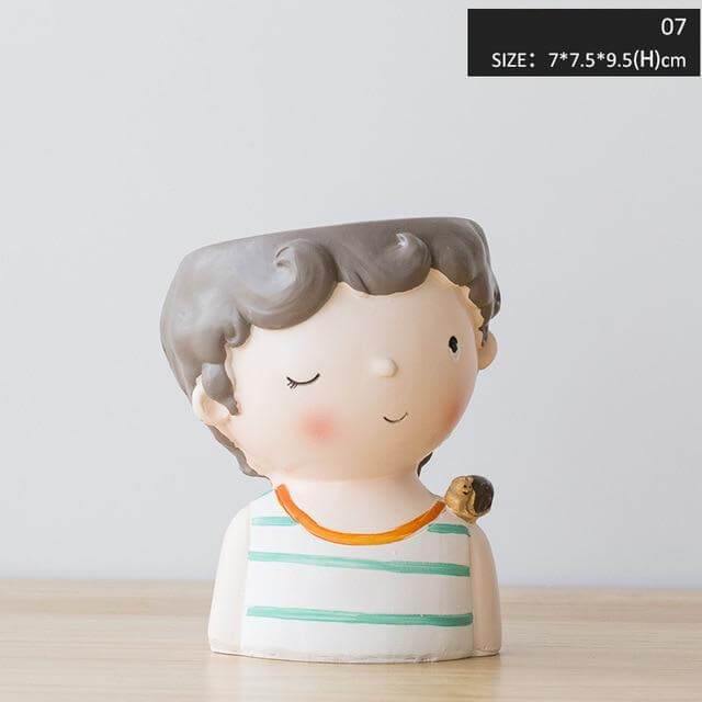 Cute Girl Flowerpot Home Decor Vase