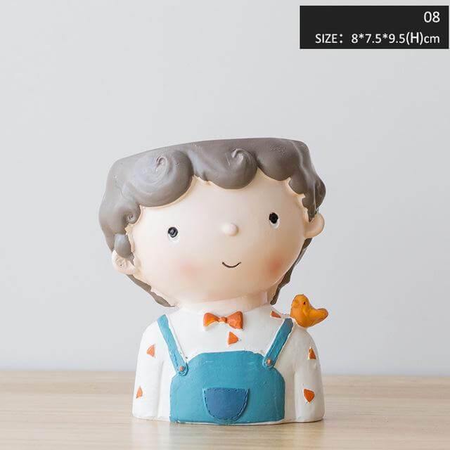 Cute Girl Flowerpot Home Decor Vase