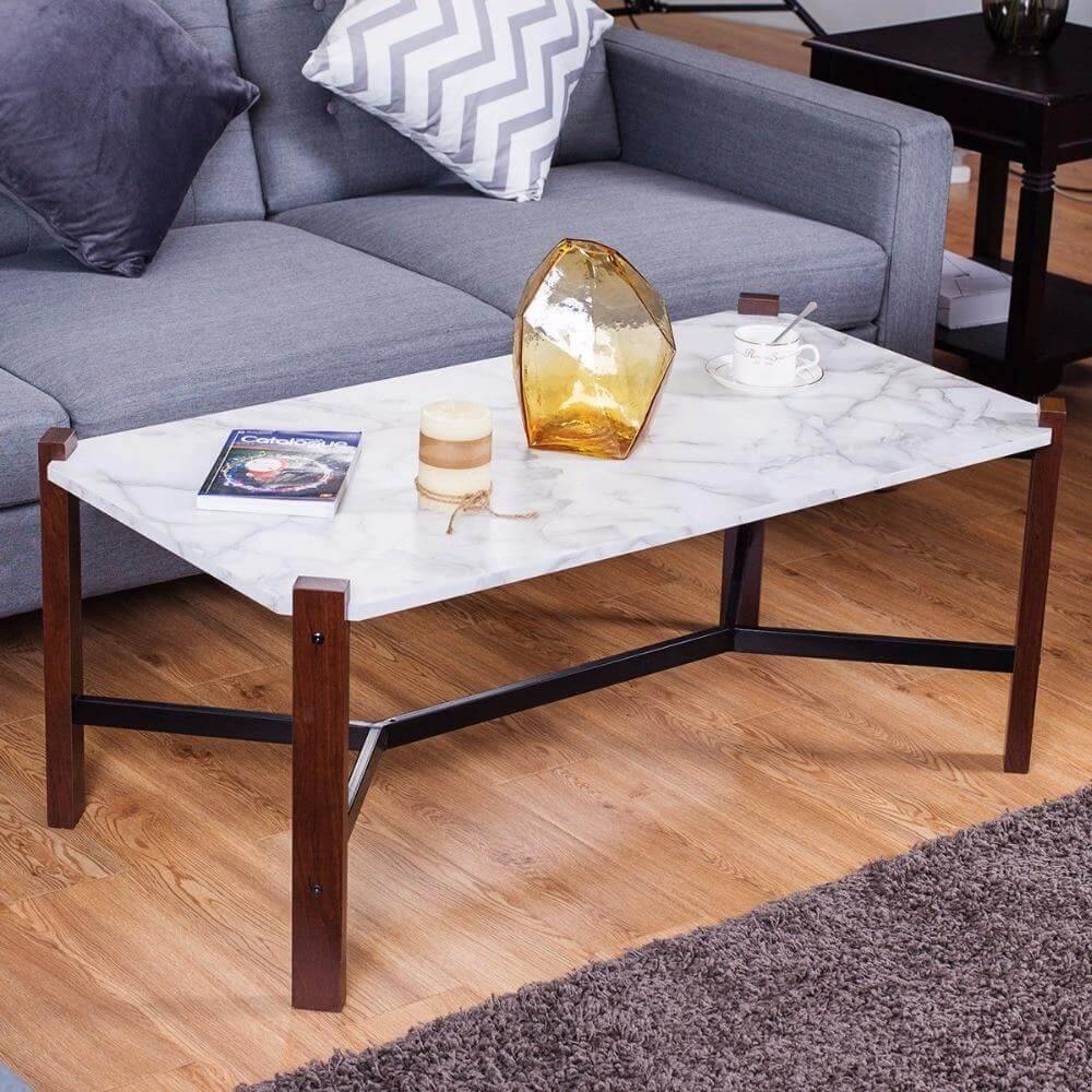 Marble Top  Accent Cocktail  Coffee Table