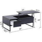Black Modern Lift Up Top tool for coffee table and desk