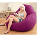 Flocking Single Lazy Inflatable Sofa Lounge Chair With Foot Pump
