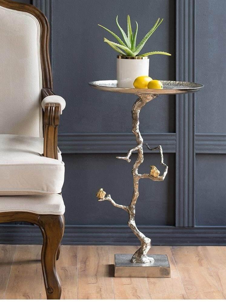 Aluminum Modern Tree Branches Coffee Side Table