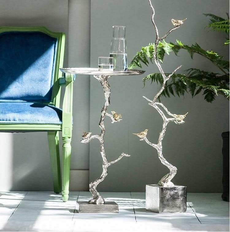 Aluminum Modern Tree Branches Coffee Side Table