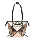 Silver Geometric Women Messenger Bag