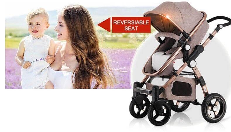 Luxury 3 in 1 Portable Higher Land-scape Carriage Foldable Baby Stroller