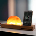 Sunrise Scene Himalayan Salt Led Lamp with Wireless Charger