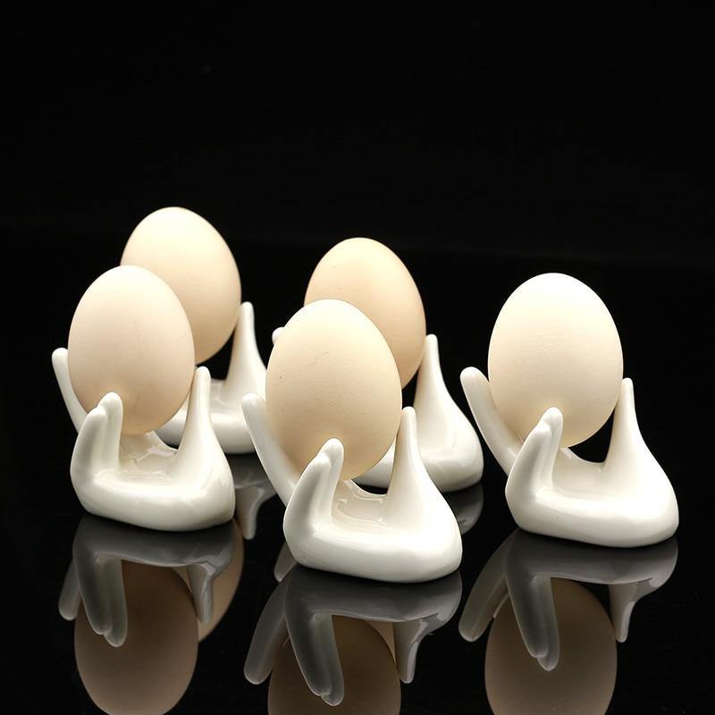 Hand Shape Ceramic Egg Cup Holder