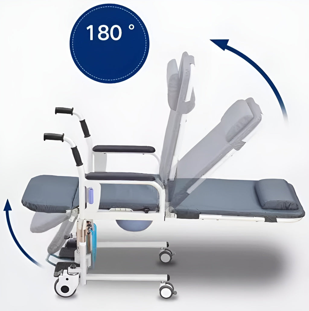 Height Adjustable Armrest Patient Transfer Mobility Chair