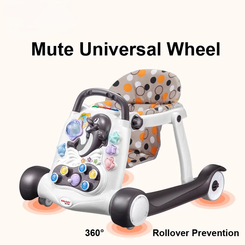 Anti-Rollover Multi-function Baby Walker with Music