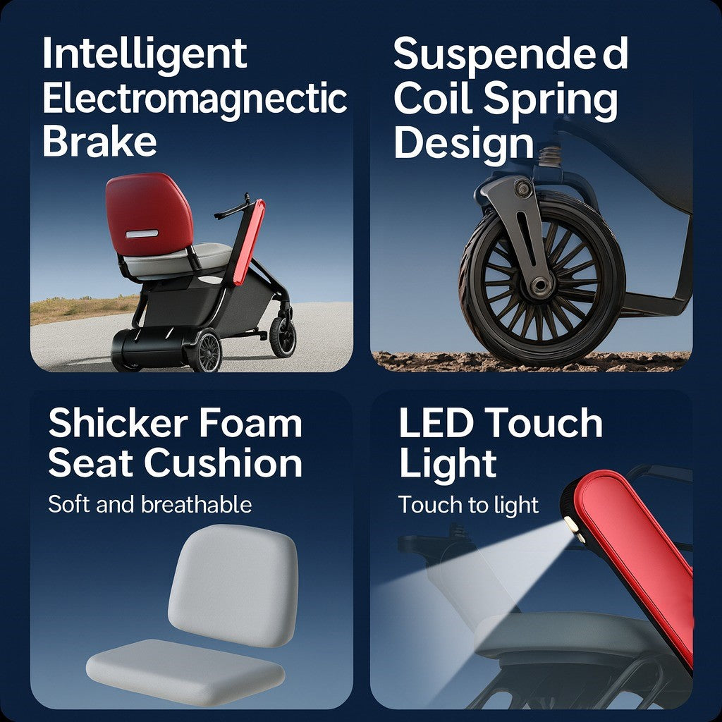 Secure Way Compact Foldable Electric Weather-Resistant Travel Scooter